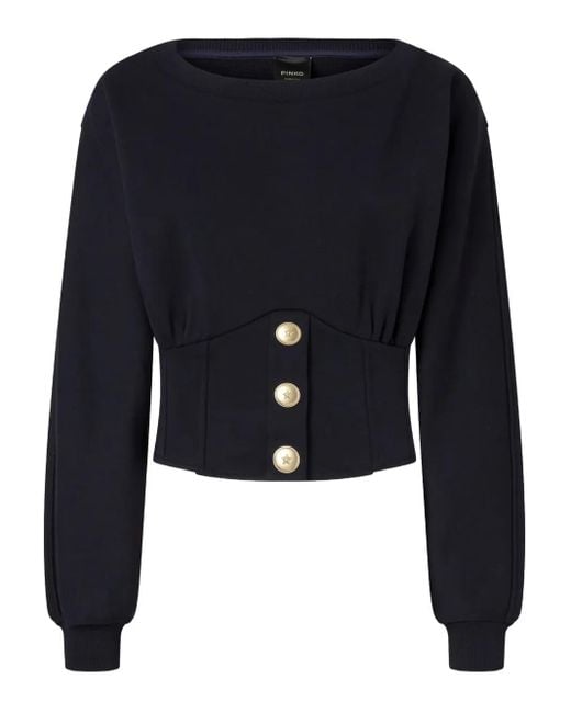 Pinko ボタンディテール スウェットシャツ Blue