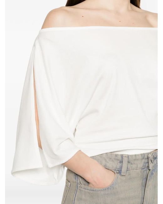 M I S B H V White Holywood Baby Draped Top