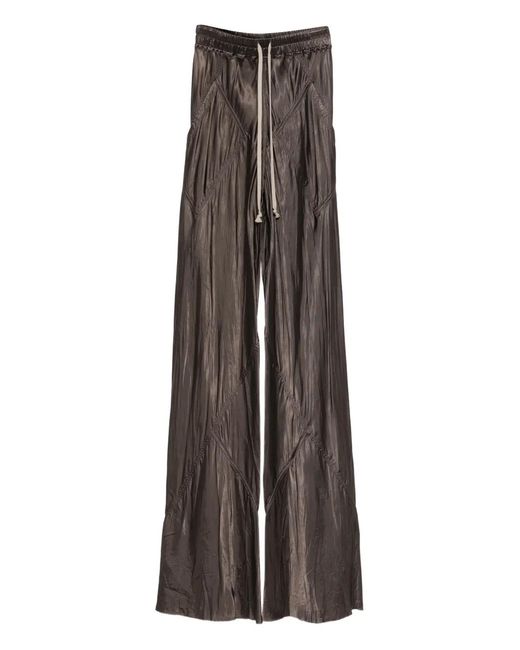 Rick Owens Brown Drawstring Panelled Trousers