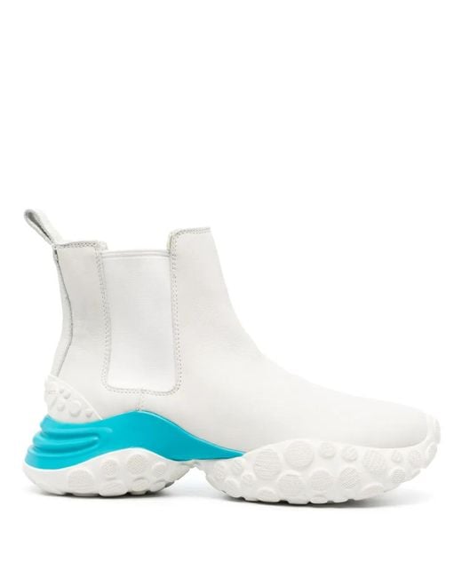Camper White Contrasting-Sole Leather Boots for men