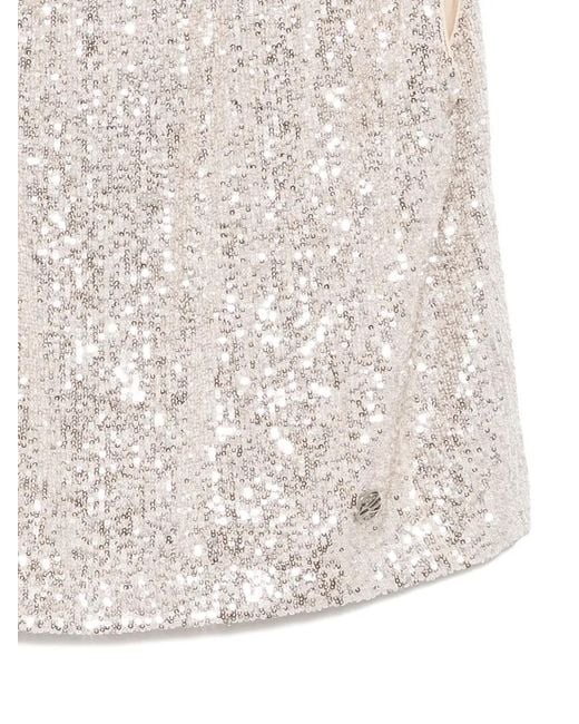 Karl Lagerfeld Natural Sequinned Blouse