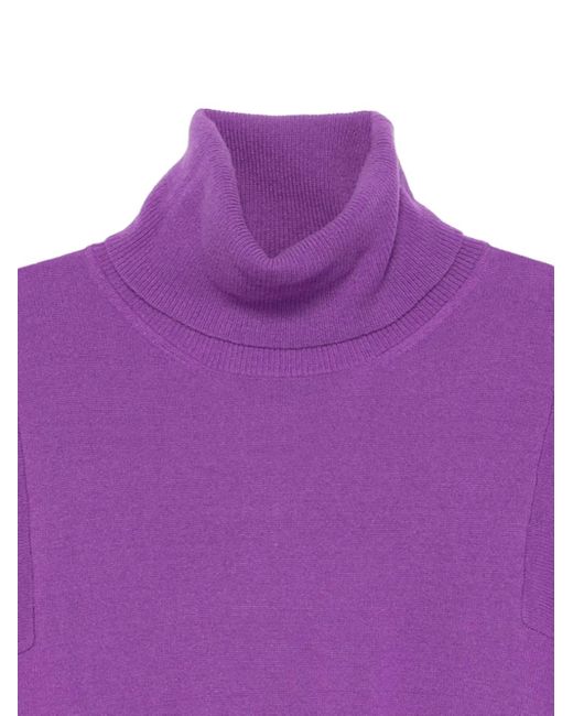 Roberto Collina Purple Roll-Neck Sweater