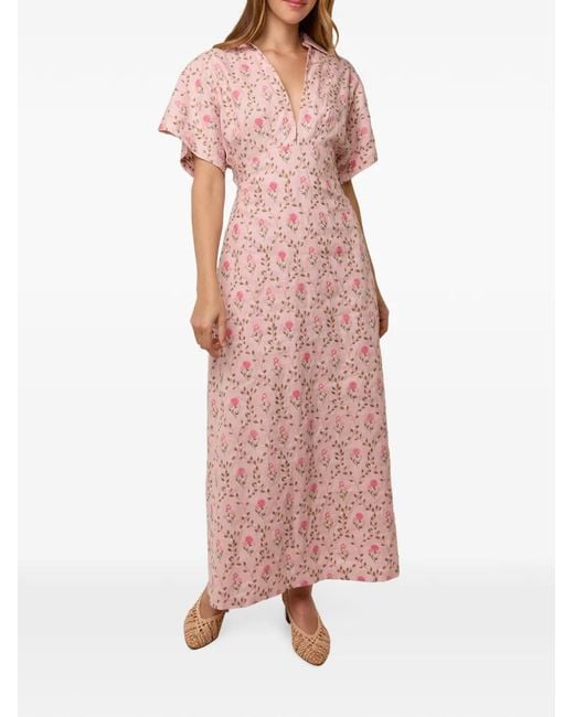 Palm Noosa Pink Luxembourg Tile Floral-Print Dress