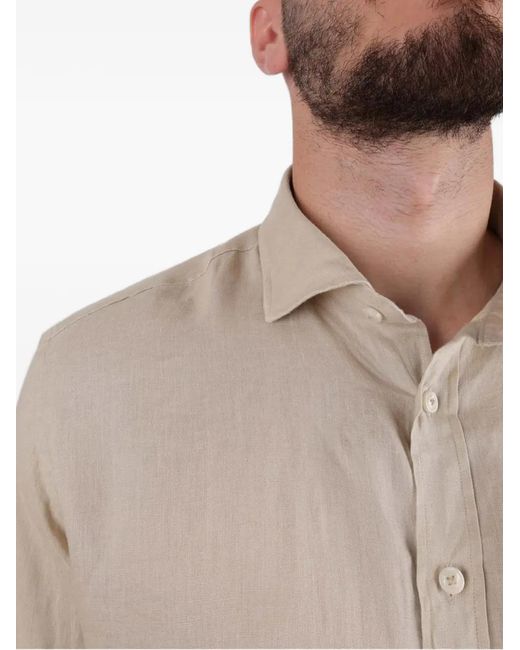 BASTONCINO Natural Long-Sleeved Button-Down Shirt for men