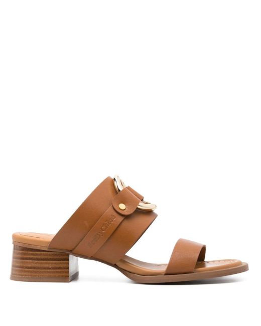 See By Chloé Brown Mules mit Ring 45mm