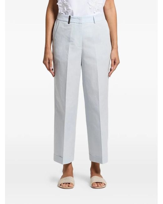 Peserico Blue Cuffed Trousers