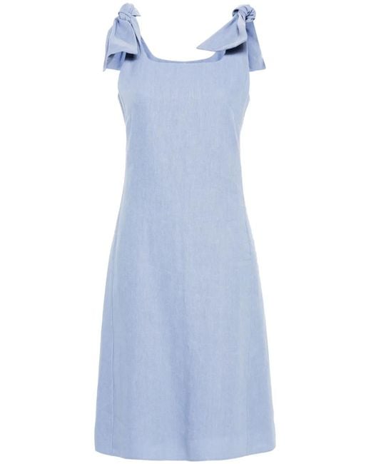 Chloé Blue Linen Midi Dress