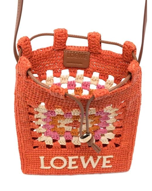 Loewe White Paula's Ibiza Crochet Cross Body Bag