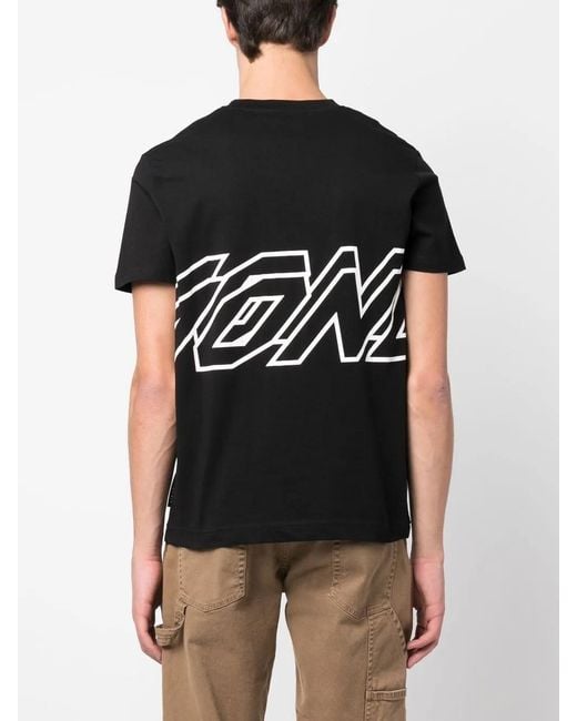 John Richmond Black Logo-Print Cotton T-Shirt for men