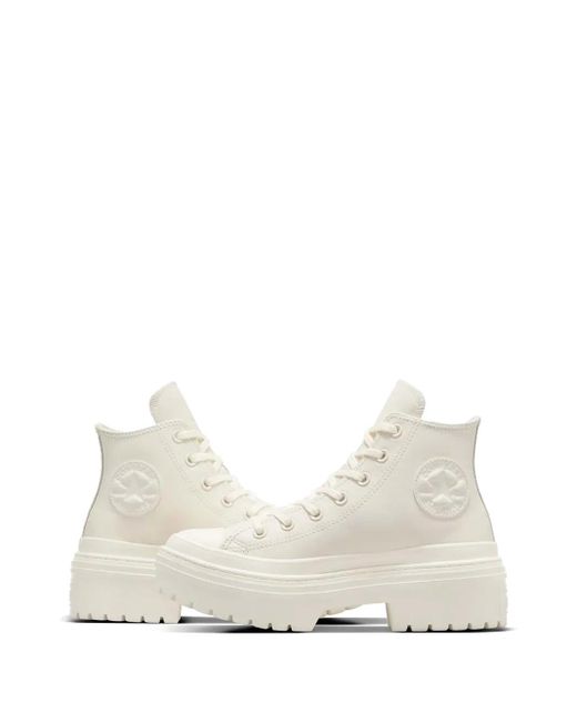 Sneakers Con Suola Rialzata di Converse in Natural