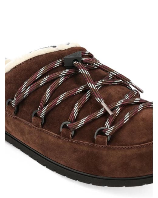 Prada Brown Mules Mit Shearling-Futter