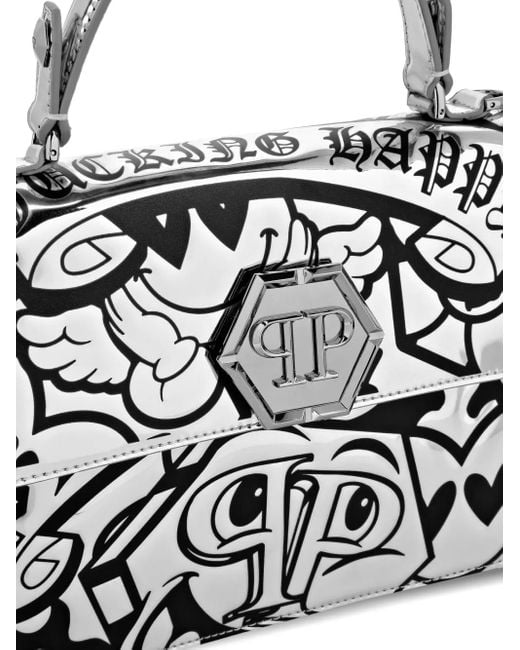 Philipp Plein White Mirror Tote Bag