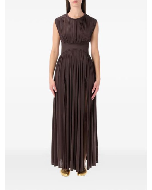 Zimmermann Brown Hypnotic Column Pleated Dress