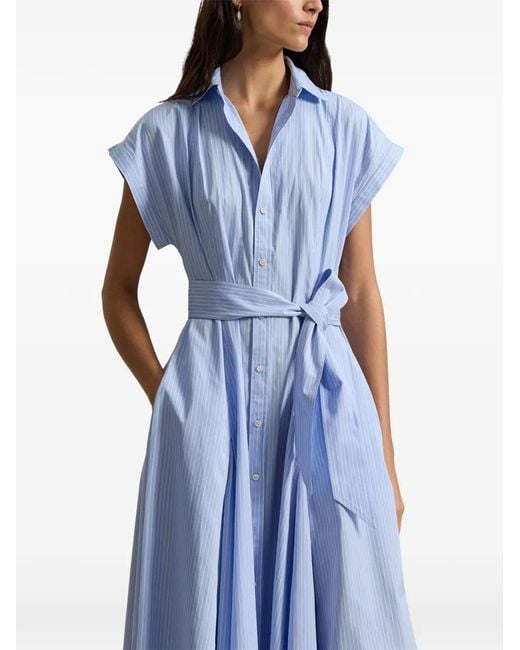 Polo Ralph Lauren Blue Dress With Striped Belt
