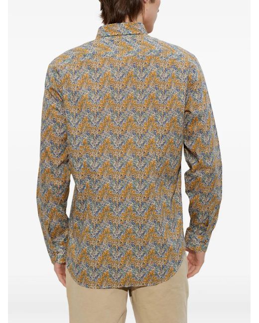 Paul Smith Natural Shirt With Floral Motif for men