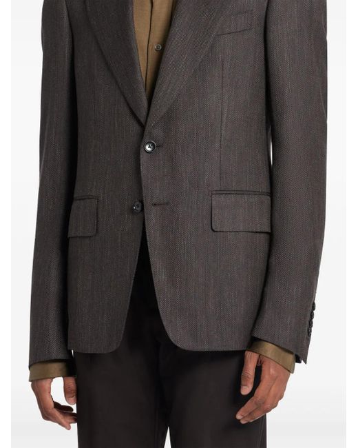 Tom Ford Black Single-Breasted Blazer for men