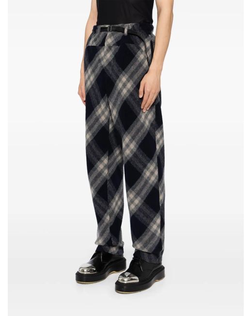 Undercover Gray Check Pants for men
