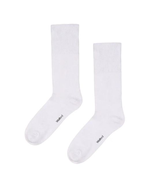 Wolford White Knitted-Cuff Socks