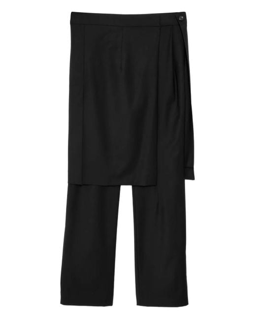 Litkovskaya Black Wrap Skirt Overlay Trousers