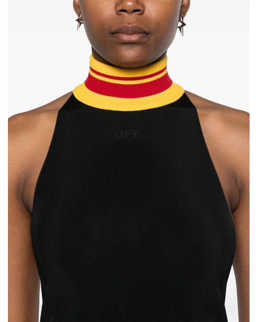Off-White c/o Virgil Abloh Black Raised-Logo Mini Dress
