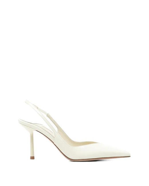 Le Silla White Chanel Vivienne Pointed-Toe Slingback Pumps