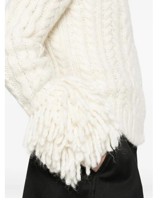 Moncler Natural Alpaca Wool-Blend Cardigan