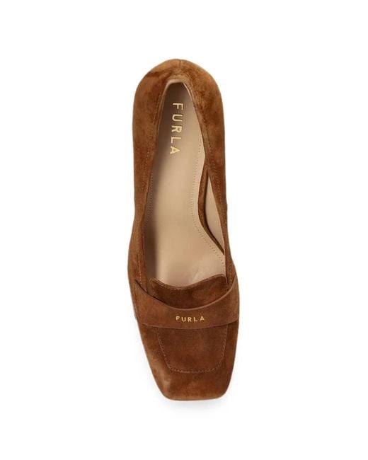 Furla Brown Solid Pump
