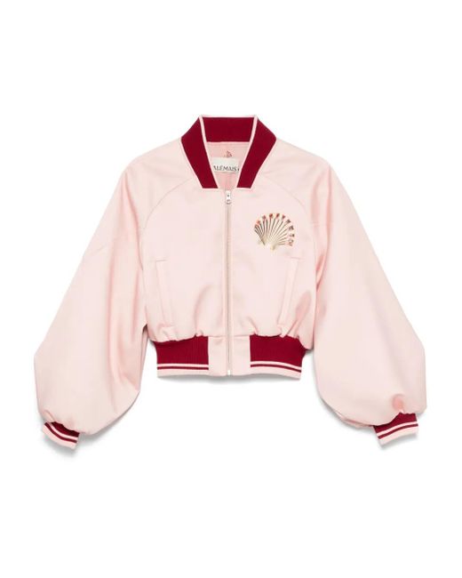ALÉMAIS Pink Opal Rose Bomber Jacket