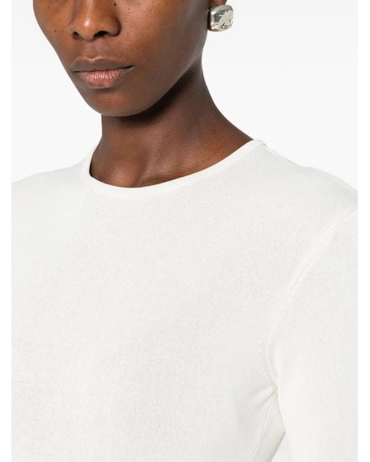 Totême  White Sculpted Knit Midi Dress