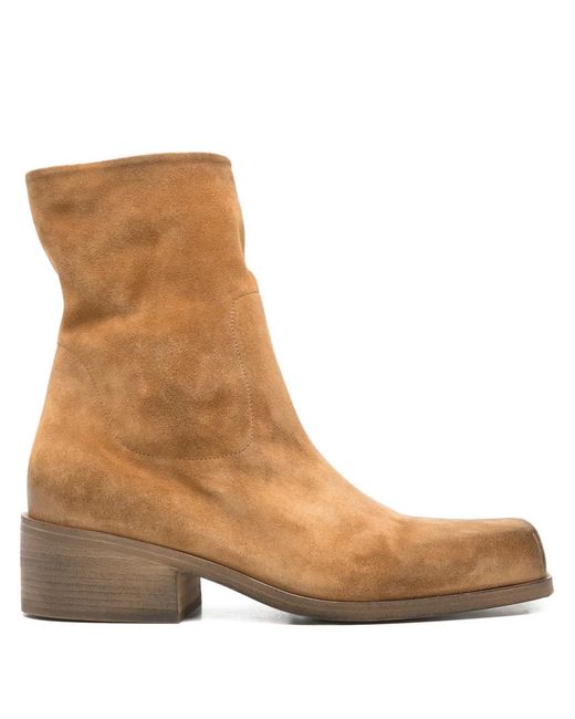 Marsèll Brown Marsèll Cassello Square Toe Ankle Boots for men