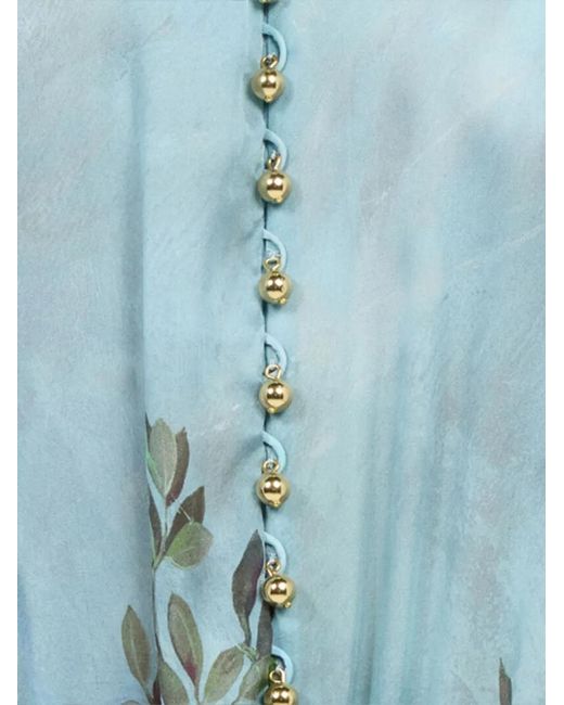 Roberto Cavalli Blue Nature-Print Maxi Dress