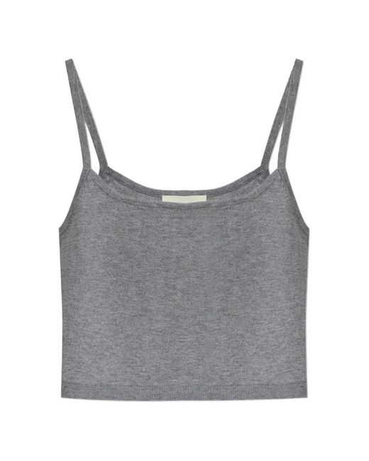 Officine Generale Gray Strap Cropped Top