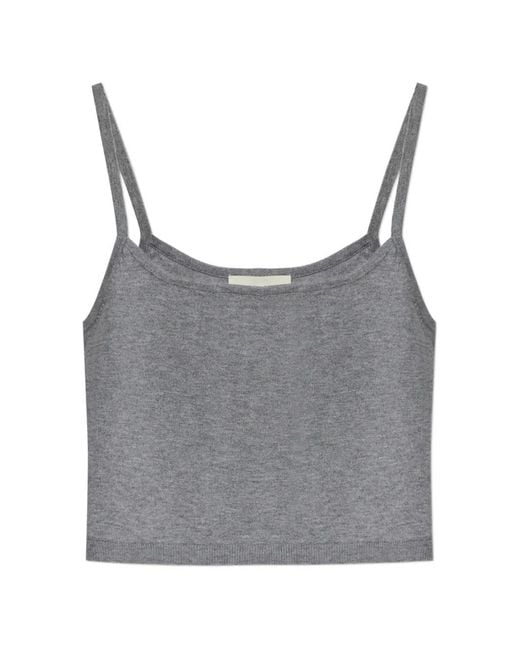 Officine Generale Gray Strap Cropped Top