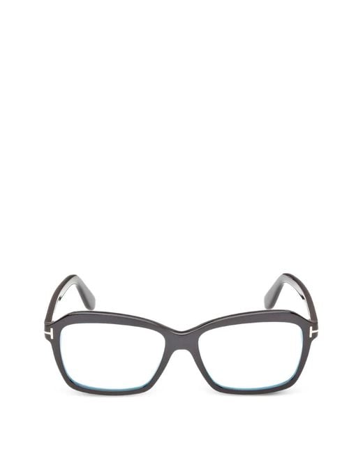 Tom Ford Black Rectangle-Frame Glasses