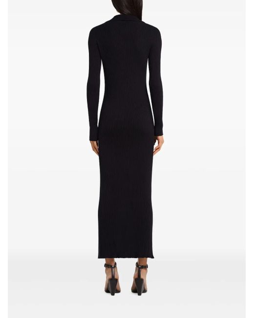 Courreges Black Button-Down Midi Dress