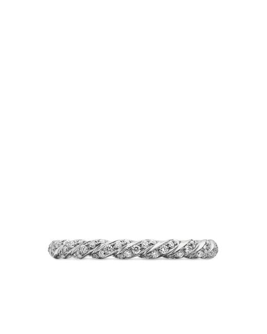 David Yurman White 18Kt Petite Pavé Diamond Band Ring (2.8Mm)