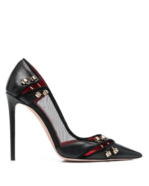 HARDOT Black 110Mm Bar-Detail Pumps