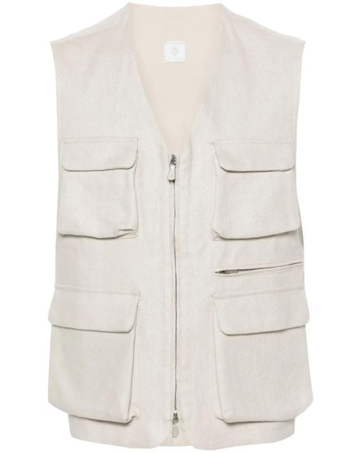 Chaleco Con Cuello En V Eleventy de hombre de color Natural