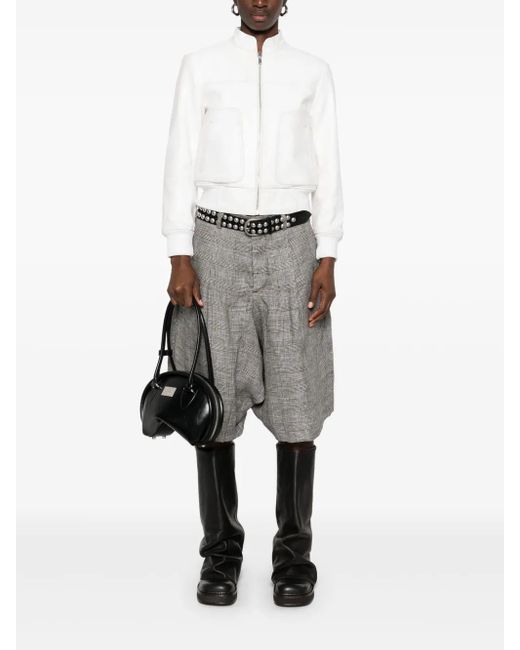 R13 White Cracked-Effect Jacket