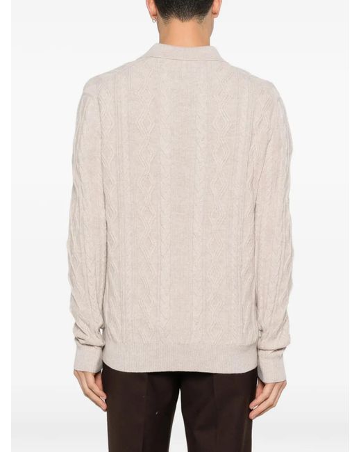 Bompard Natural Cable-Knit Polo Shirt for men
