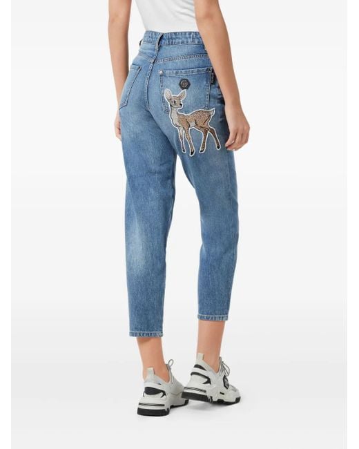 Philipp Plein Bambi エンブロイダリージーンズ Blue
