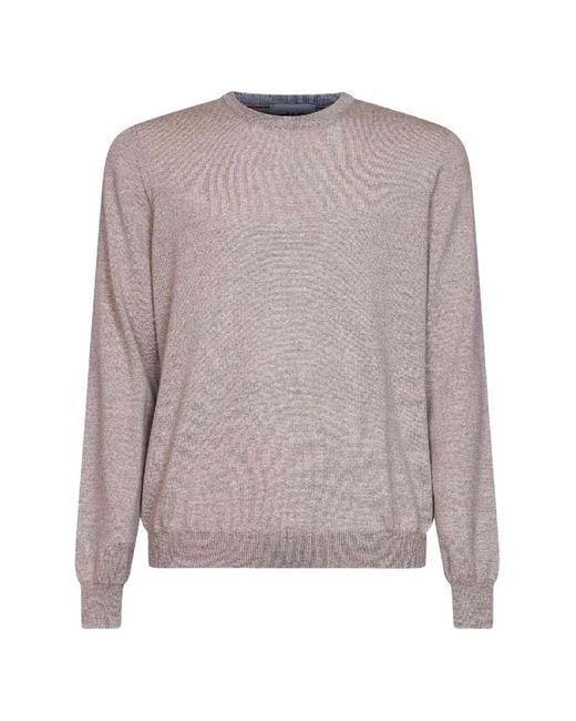 D4.0 Gray Crew-Neck Virgin-Wool Sweater for men