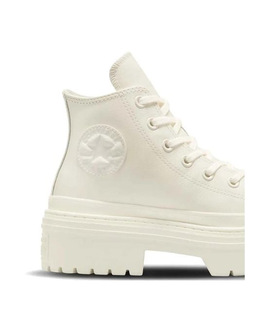 Sneakers Con Suola Rialzata di Converse in Natural