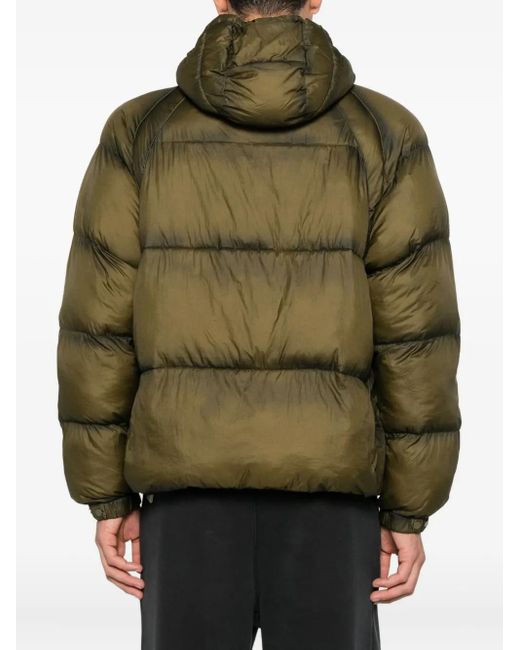 Represent Green Translucent Hooded Puffer Jacket for men