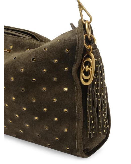 La Carrie Brown Downtown Stud-Embellished Shoulder Bag