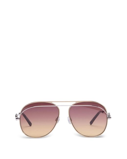 Viktor & Rolf Pink Pilot-Frame Sunglasses