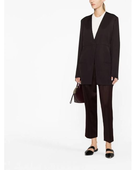 Jil Sander Black V-Neck Single-Breasted Jacket