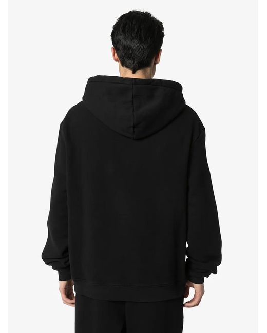 424 Black Logo Patch Hoodie for men