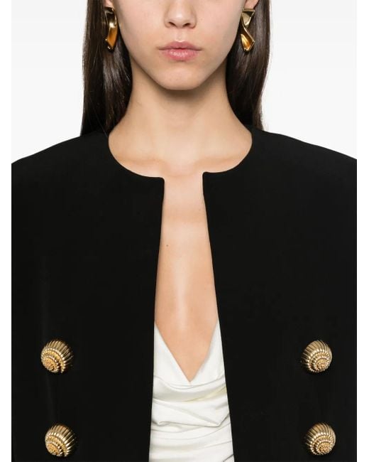 Balmain Black 'Chiocciola' Button Short Jacket