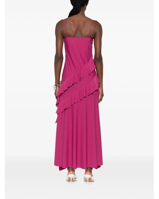 Love Moschino Pink Ruffled Asymmetric Dress